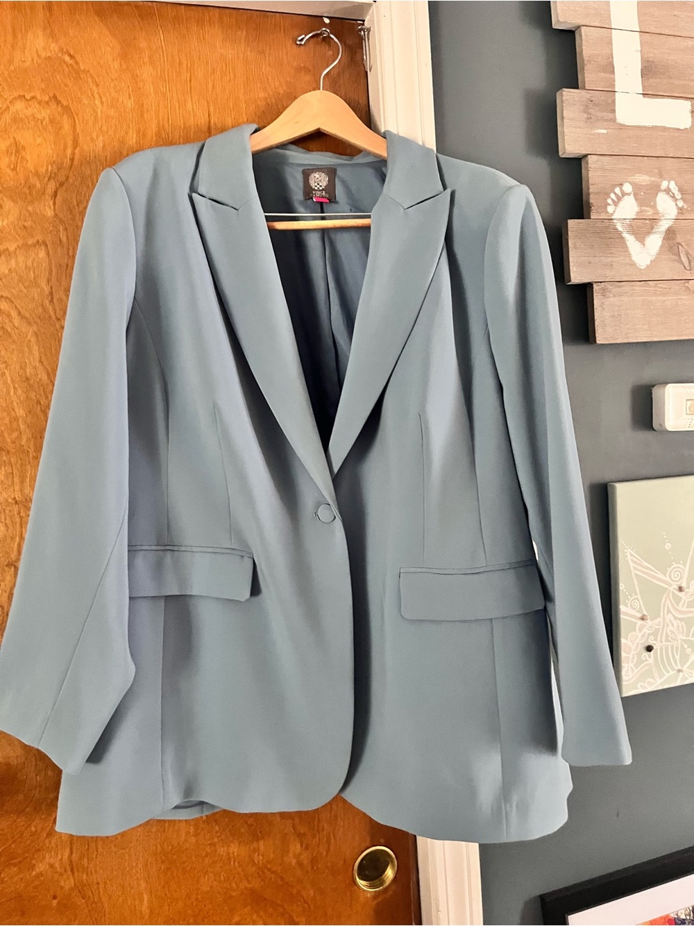 Vince Camuto Dusty Blue Single-Button Blazer